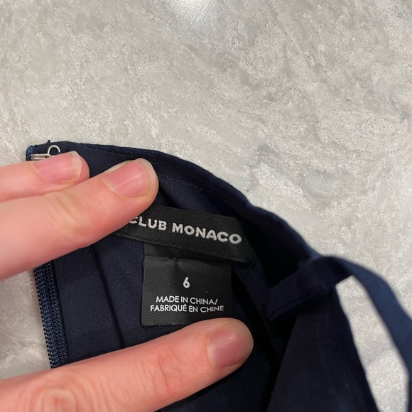 Club Monaco navy blue jumpsuit with embroidery detail. - Picture 2 of 3